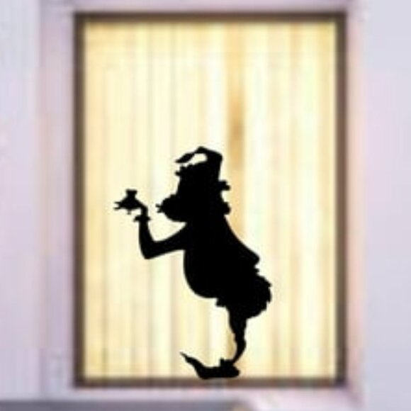 Christmas: Funny blowing a kiss Window Cling silhouette Decal - Picture 1 of 5